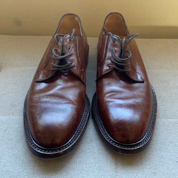 BERGAMO Men's Brown Lace-UP Oxford Dress Shoe Made In Italy Size 9.5 - Picture 3 of 15